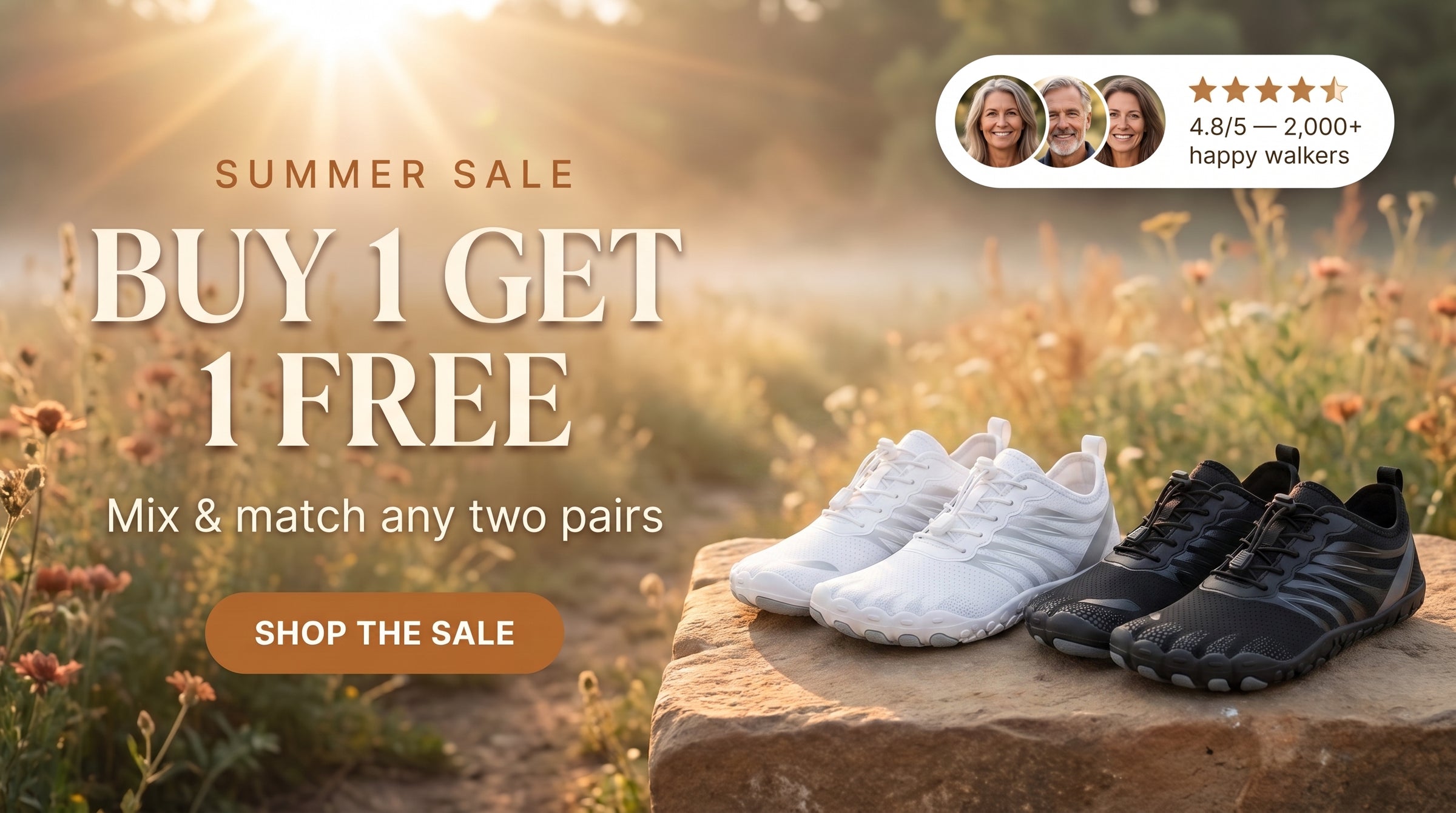 Summer Sale — Buy 1 Get 1 Free. Mix & match any two pairs.