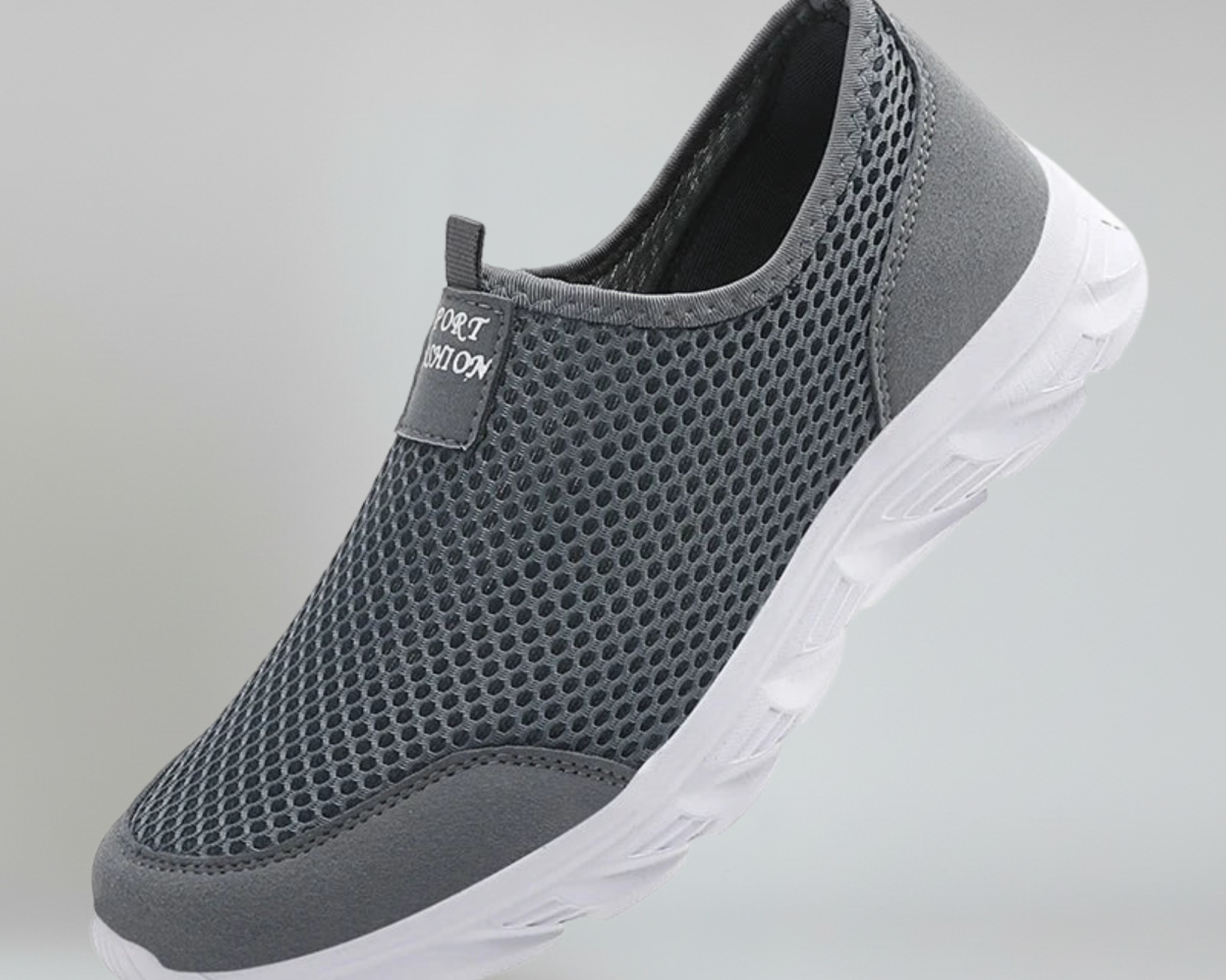 SF Walk Pro lightweight black mesh slip-on walking shoe
