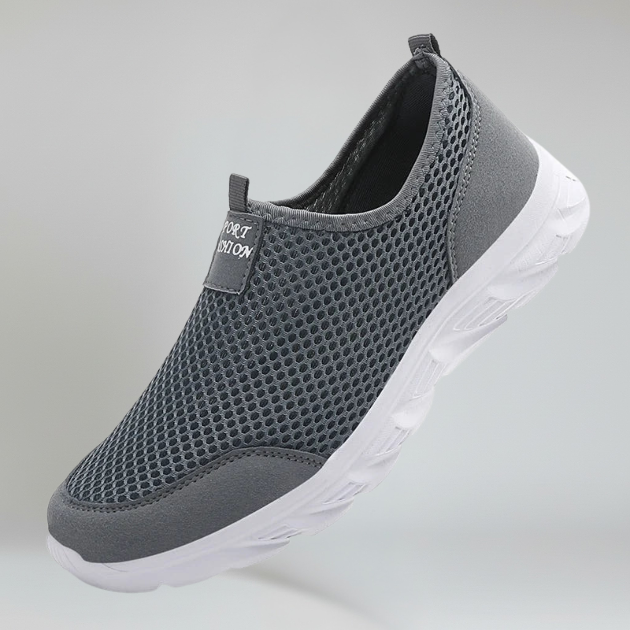 SF Walk Pro lightweight black mesh slip-on walking shoe