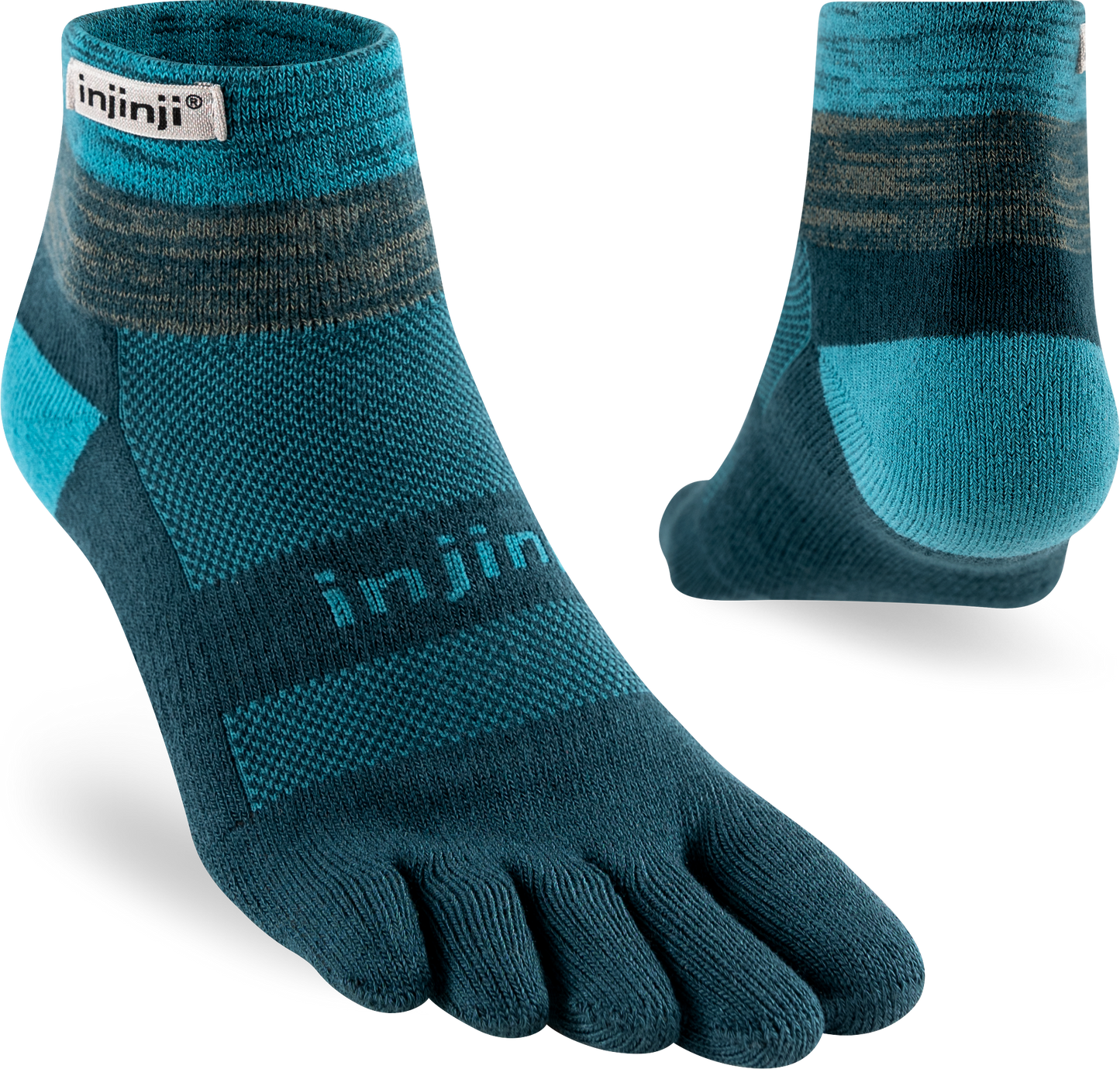 TerraToes Trail Mini-Crew Toe Socks — Midnight