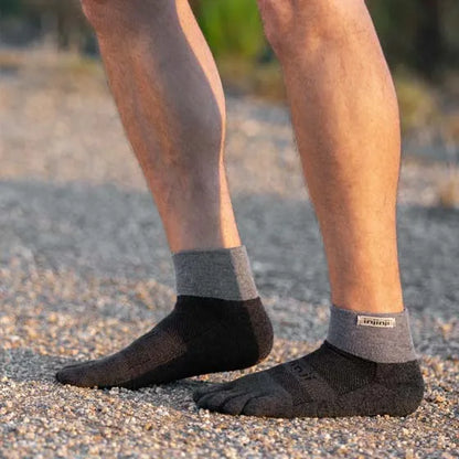 TerraToes Trail Mini-Crew Toe Socks — Granite