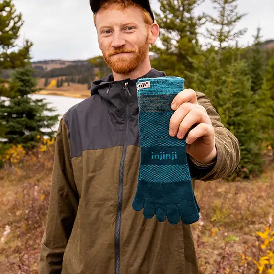 TerraToes Trail Mini-Crew Toe Socks — Midnight