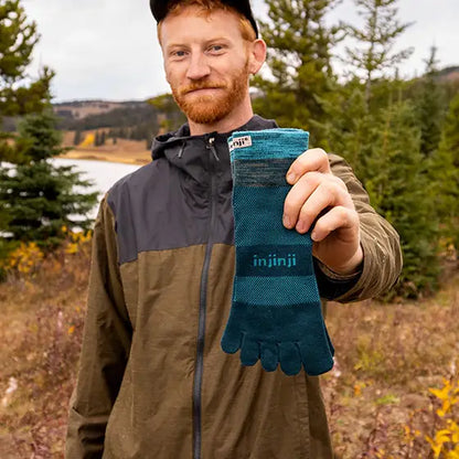 TerraToes Trail Mini-Crew Toe Socks — Midnight