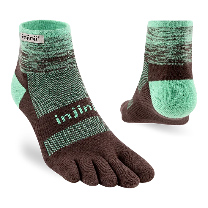TerraToes Trail Mini-Crew Toe Socks — Mint