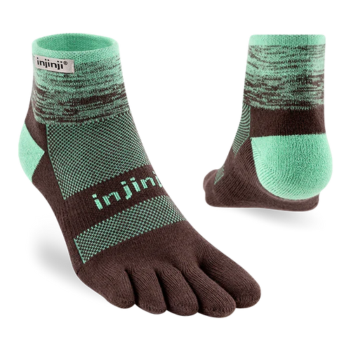 TerraToes Trail Mini-Crew Toe Socks — Mint