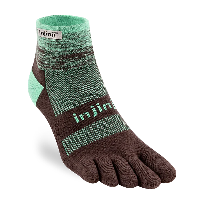 TerraToes Trail Mini-Crew Toe Socks — Mint