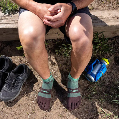 TerraToes Trail Mini-Crew Toe Socks — Mint