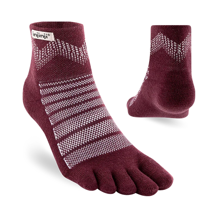 TerraToes Outdoor Mini-Crew Toe Socks — Garnet