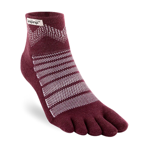TerraToes Outdoor Mini-Crew Toe Socks — Garnet