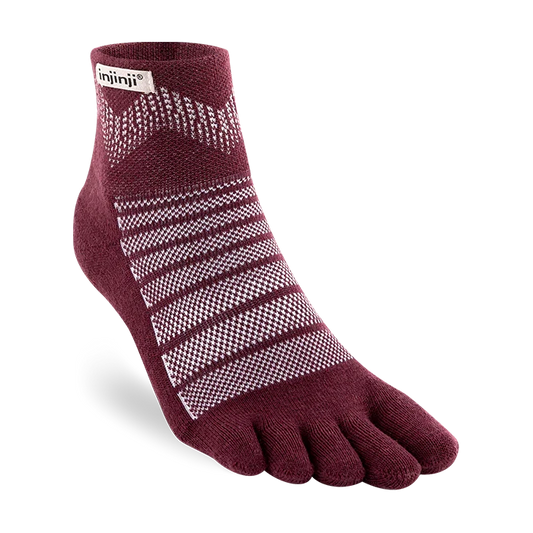 TerraToes Outdoor Mini-Crew Toe Socks — Garnet