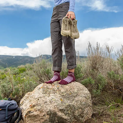 TerraToes Outdoor Mini-Crew Toe Socks — Garnet