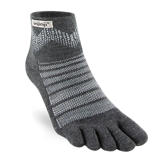TerraToes Outdoor Mini-Crew Toe Socks — Slate