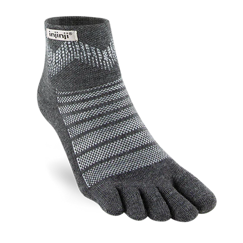 TerraToes Outdoor Mini-Crew Toe Socks — Slate