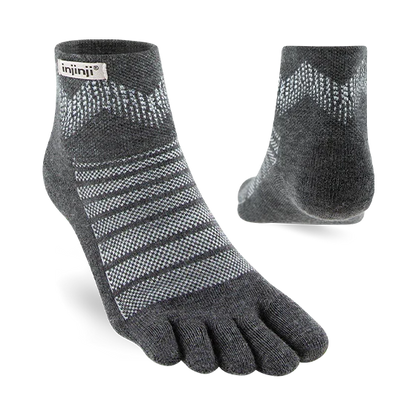 TerraToes Outdoor Mini-Crew Toe Socks — Slate