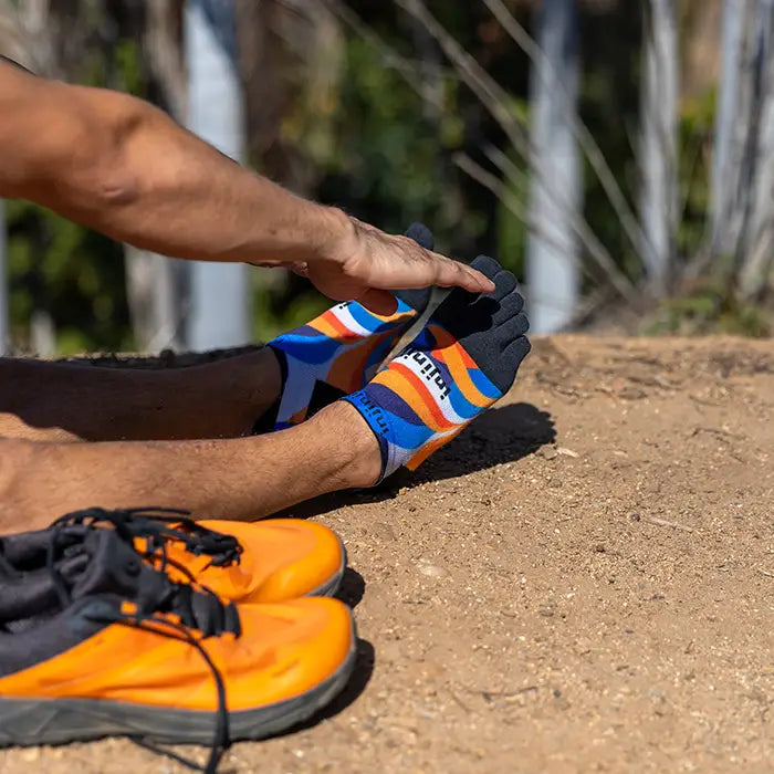 TerraToes Run No-Show Toe Socks — Botanical