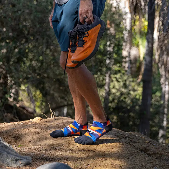 TerraToes Run No-Show Toe Socks — Botanical