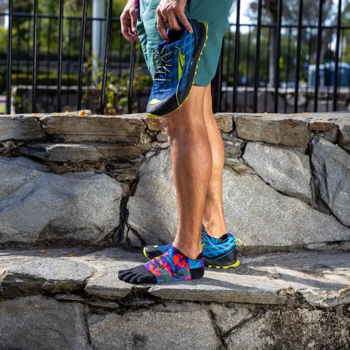 TerraToes Run No-Show Toe Socks — Tropical