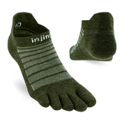 TerraToes Merino Run No-Show Toe Socks — Forest