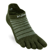 TerraToes Merino Run No-Show Toe Socks — Forest