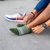 TerraToes Merino Run No-Show Toe Socks — Forest