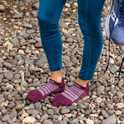 TerraToes Merino Run No-Show Toe Socks — Garnet