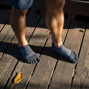 TerraToes Merino Run No-Show Toe Socks — Slate