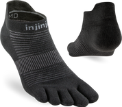 TerraToes Run No-Show Toe Socks — Black