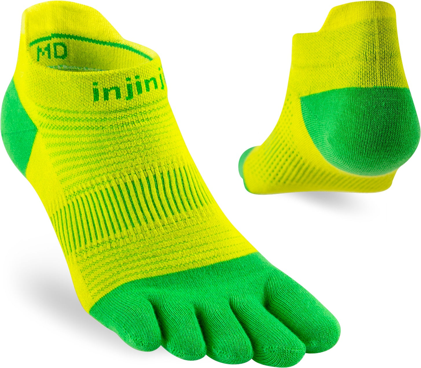 TerraToes Run No-Show Toe Socks — Clover