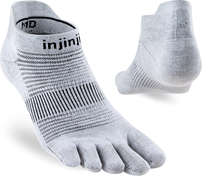 TerraToes Run No-Show Toe Socks — Grey