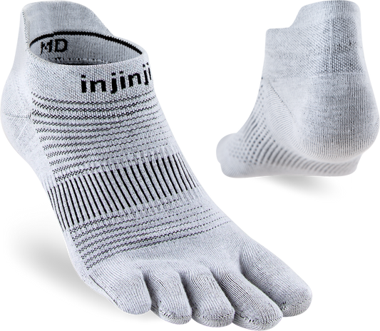 TerraToes Run No-Show Toe Socks — Grey