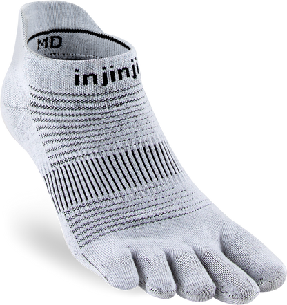 TerraToes Run No-Show Toe Socks — Grey