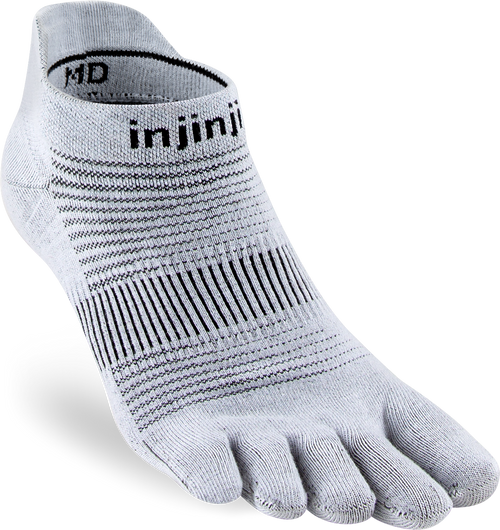 TerraToes Run No-Show Toe Socks — Grey