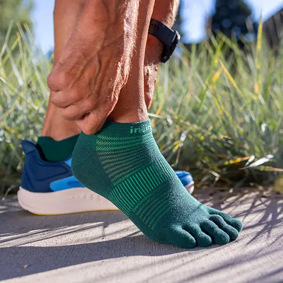 TerraToes Run No-Show Toe Socks — Jade