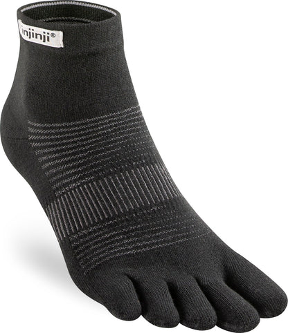 TerraToes Run Mini-Crew Toe Socks — Black