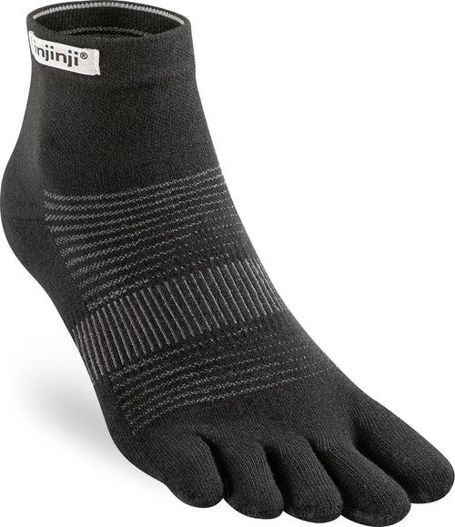 TerraToes Run Mini-Crew Toe Socks — Black