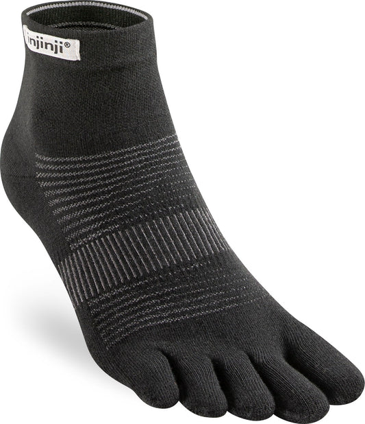 TerraToes Run Mini-Crew Toe Socks — Black