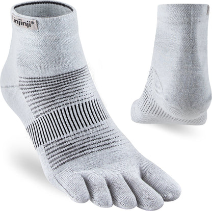 TerraToes Run Mini-Crew Toe Socks — Gray