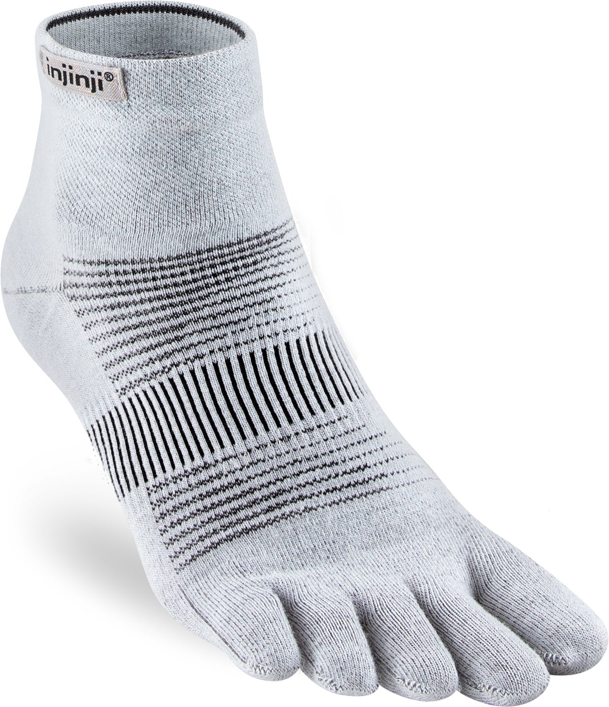TerraToes Run Mini-Crew Toe Socks — Gray