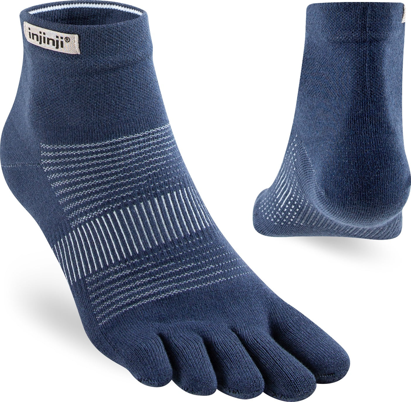 TerraToes Run Mini-Crew Toe Socks — Navy