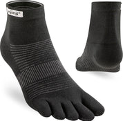 TerraToes Run Mini-Crew Toe Socks — Black