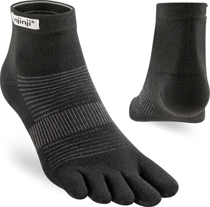 TerraToes Run Mini-Crew Toe Socks — Black