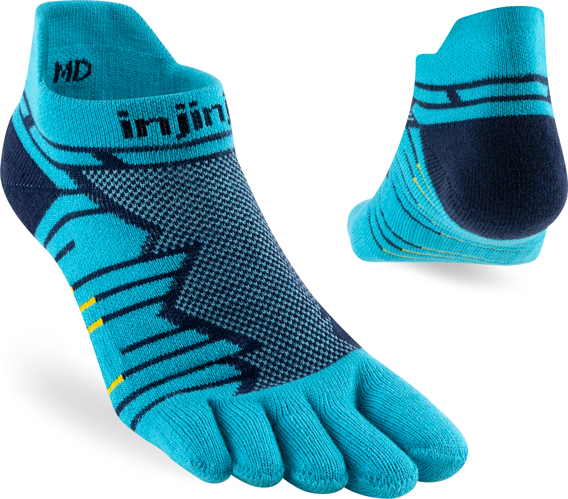 TerraToes Ultra Mini-Crew Toe Socks — Pacific Blue