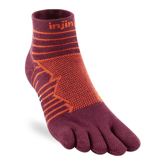 TerraToes Ultra Mini-Crew Toe Socks — Mahogany
