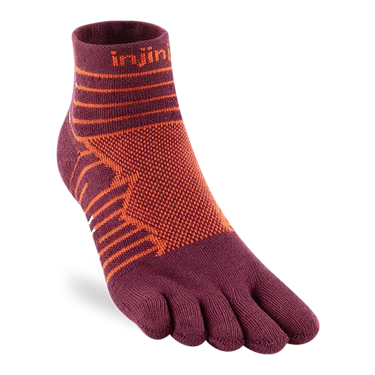 TerraToes Ultra Mini-Crew Toe Socks — Mahogany