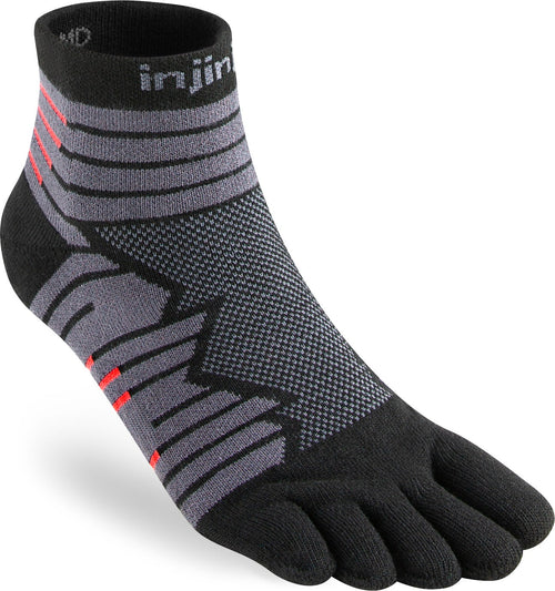 TerraToes Ultra Mini-Crew Toe Socks — Onyx