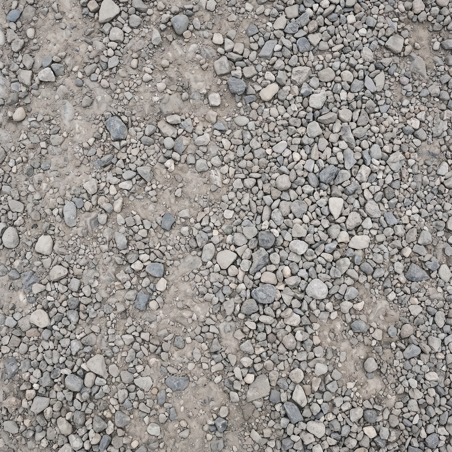 Loose path gravel seen from above